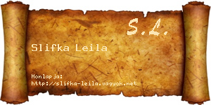 Slifka Leila névjegykártya
